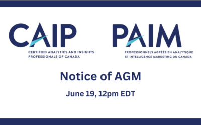 Notice of Annual General Meeting of the Certified Analytics and Insights Professionals of Canada